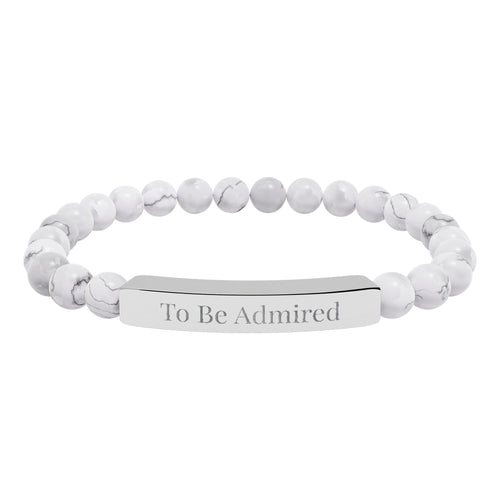 To Be Admired - Natural Stone Stretch Bar Bracelet (Engraving)
