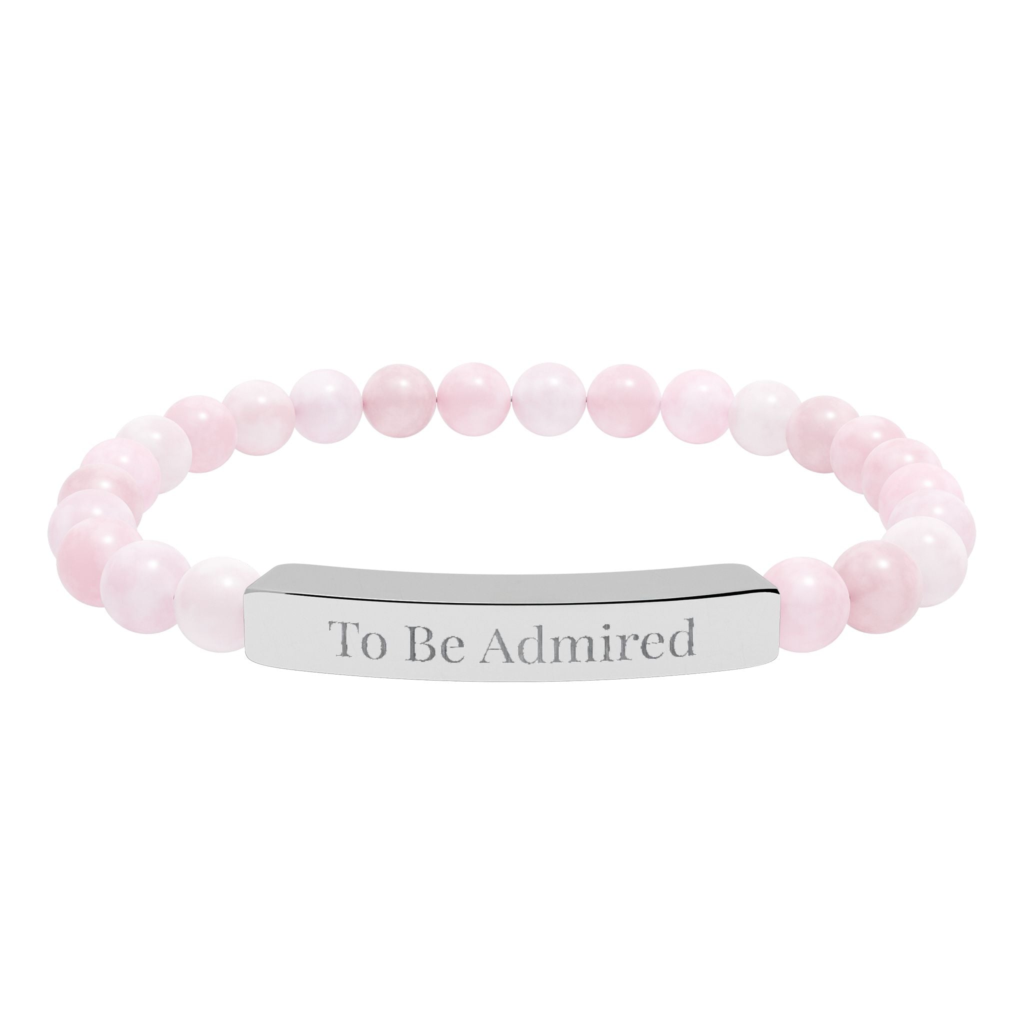 To Be Admired - Natural Stone Stretch Bar Bracelet (Engraving)