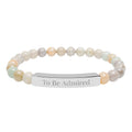 To Be Admired - Natural Stone Stretch Bar Bracelet (Engraving)